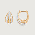 Draped Luxe Gold & Diamond Hoop Earrings,,hi-res view 4