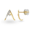 Mia by Tanishq 14KT Yellow Gold Diamond Stud Earrings,,hi-res view 2