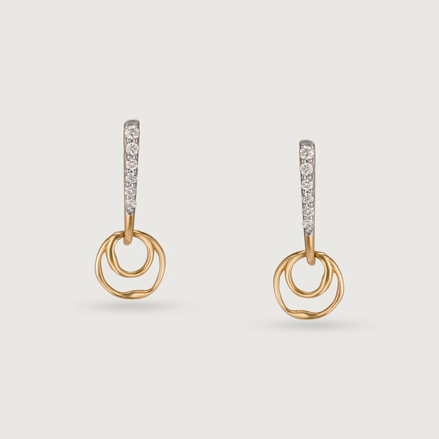 14KT Jingle Jangle Diamond Hoop Earrings,,hi-res image number null