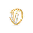 14KT Yellow Gold Captivating Diamond Finger Ring,,hi-res view 3
