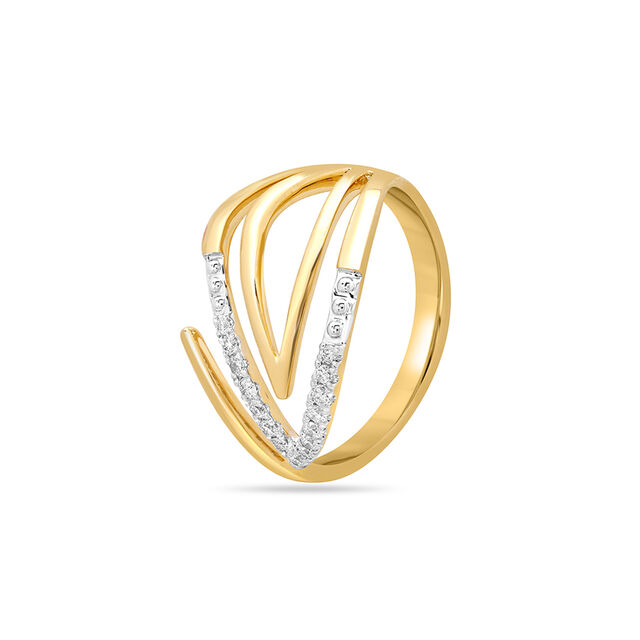 14KT Yellow Gold Captivating Diamond Finger Ring,,hi-res view 3