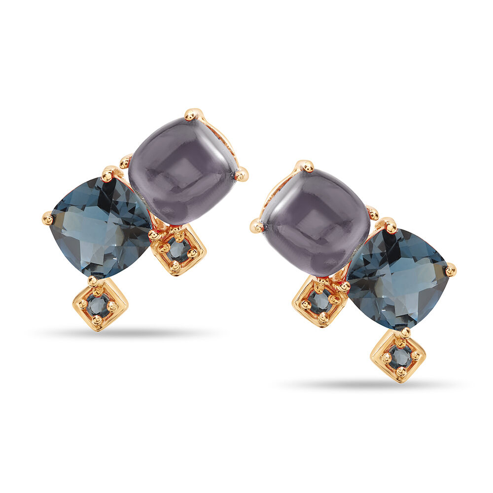 Buy Serenade Sparkles 14KT London Blue Topaz Stud Earrings Online Mia by Tanishq