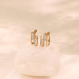 Sleek Parallel Diamond Hoop Earrings,,hi-res view 1
