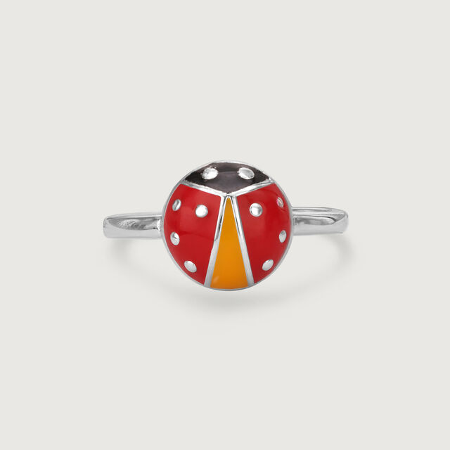 Whimsical Ladybug Silver Ring,,hi-res image number null