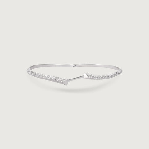 Grunge Twist Silver Bangle