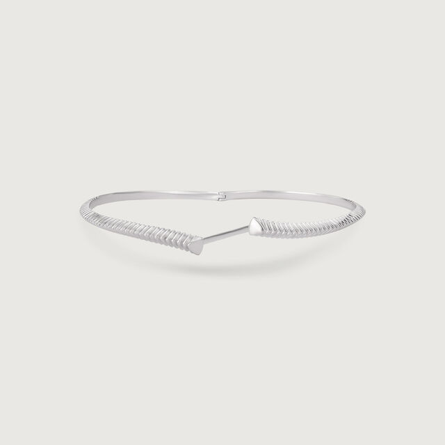 Grunge Twist Silver Bangle,,hi-res image number null