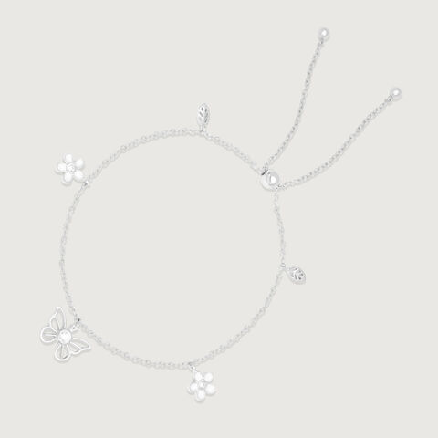 Flutter Bloom Silver Anklet