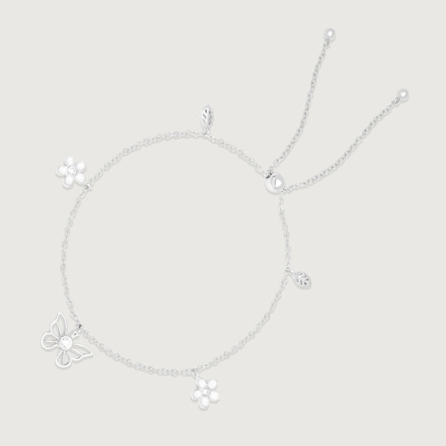 Flutter Bloom Silver Anklet,,hi-res image number null