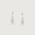 Radiant Shell Silver Hoop Earrings,,hi-res view 5