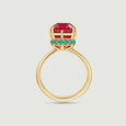 Bold Framed Onyx and Ruby Ring,,hi-res view 5