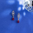 Disco Shine Ruby & Diamond Hoop Earrings,,hi-res view 1