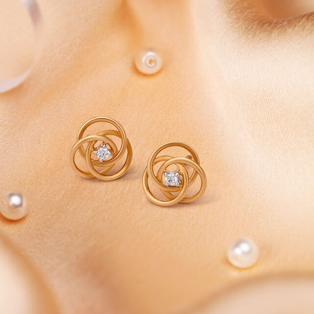 Contemporary Spiral Diamond Stud Earrings,,hi-res view 1