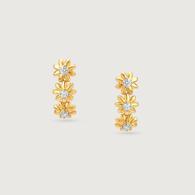 Daisy Trail Diamond Stud Earrings,,hi-res image number null