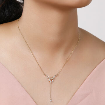 14KT Yellow Gold Shimmering Nightfall Diamond Necklace