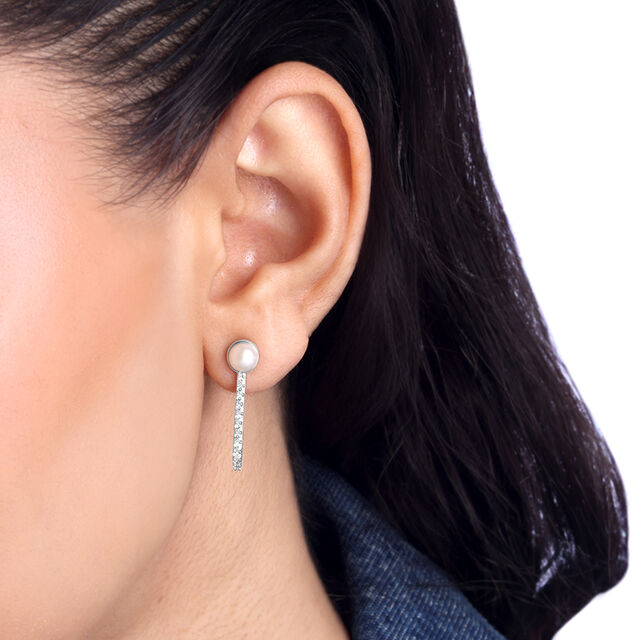 Glow Line Silver Hoop Earrings,,hi-res image number null