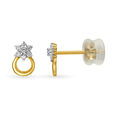 14KT Yellow Gold Diamond Stud Earrings,,hi-res view 2