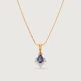 Sparkly Blue Diamond & Gold Pendant,,hi-res view 3