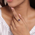 Aurora's Embrace 14KT Amethyst  & Diamond  Finger Ring,,hi-res view 2