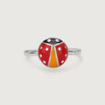 Whimsical Ladybug Silver Ring,,hi-res view 2