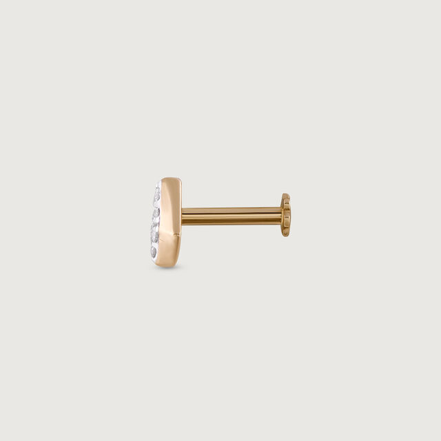 Geometric Gleam Gold and Diamond Nose Pin,,hi-res image number null