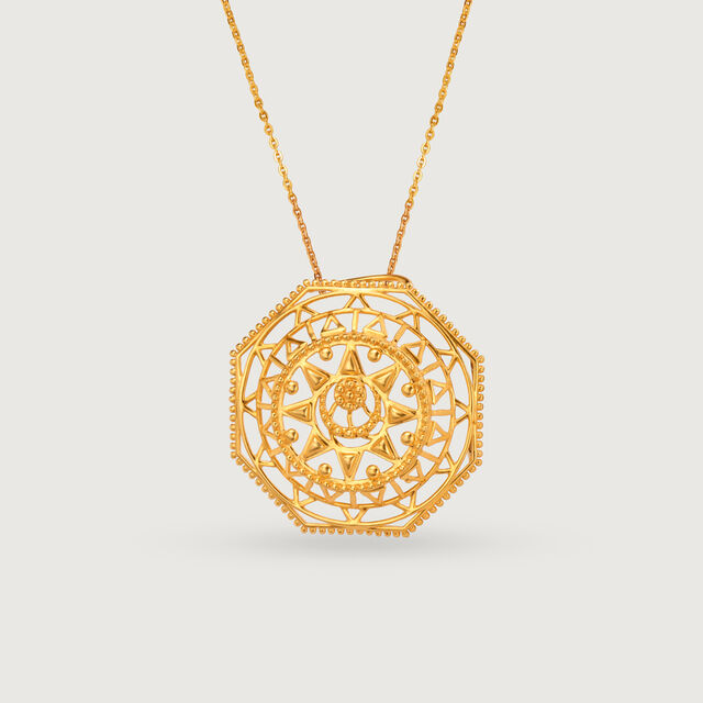 Warli Symmetry 22KT Gold Pendant,,hi-res image number null