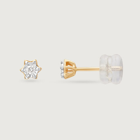 Twinkling Stars 14Kt Diamond Stud Earrings