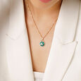 Green Goddess 14 kt Diamond and Malachite Pedant,,hi-res view 2