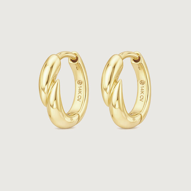 Linked Sculpt Gold Hoop Earrings,,hi-res image number null