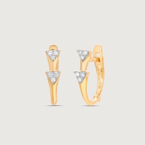 Playful Geometry Diamond Hoop Earrings