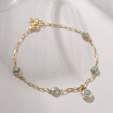 18KT Lily's Secret Lock Yellow Gold Bracelet