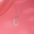Classic Oval Silver Necklace,,hi-res view 1
