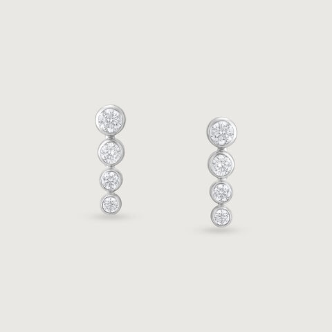 Radiant Line Silver Drop Earrings