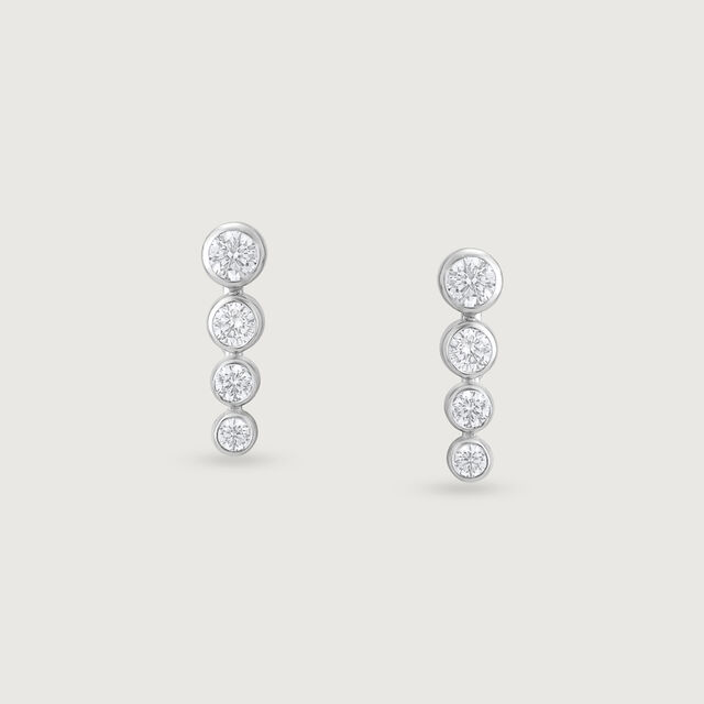 Radiant Line Silver Drop Earrings,,hi-res image number null