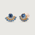 Bubbly Bliss 14KT Diamond & London Blue Topaz Stud Earrings,,hi-res view 4