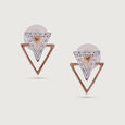 Geometric Sparkles Gold & Diamond Stud Earrings,,hi-res view 2