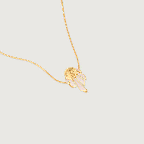 Luminous Enamel Gold Brooch Pendant