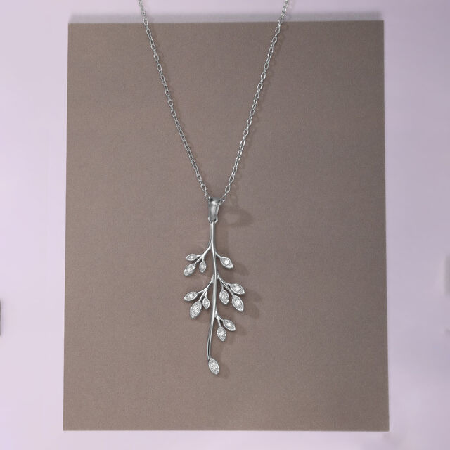 Minimal Drop Silver Necklace,,hi-res image number null