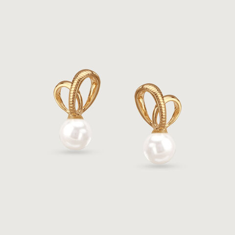 Ribbon Kiss Crystal White Earrings
