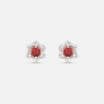 Bold Garnet Blossom Silver Earrings,,hi-res view 3