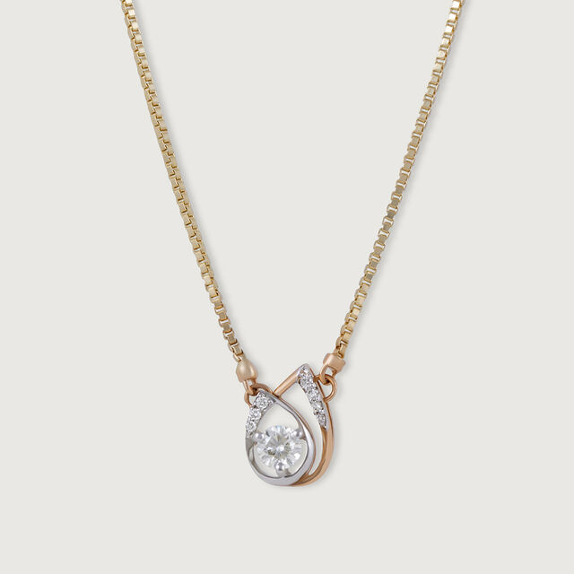Starlit Heart 14 kt Gold & Diamond Pendant with Chain,,hi-res image number null