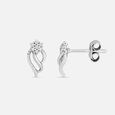 Exquisite Elegant Silver Stud Earrings,,hi-res view 4