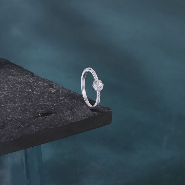 Modern Halo Silver Ring,,hi-res image number null