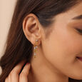 Citrine & Diamond Cascade 14KT Yellow Citrine Drop Earrings,,hi-res view 2