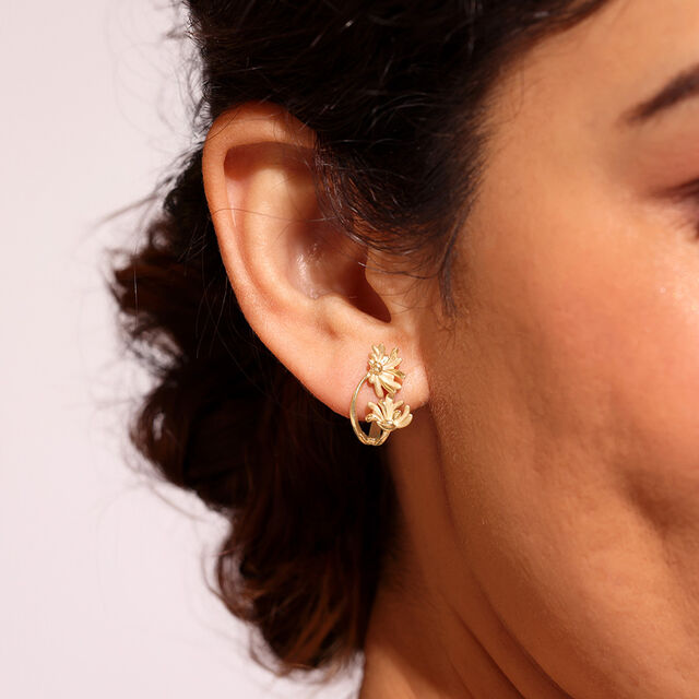 Daisy Magic Gold Hoop Earrings,,hi-res image number null
