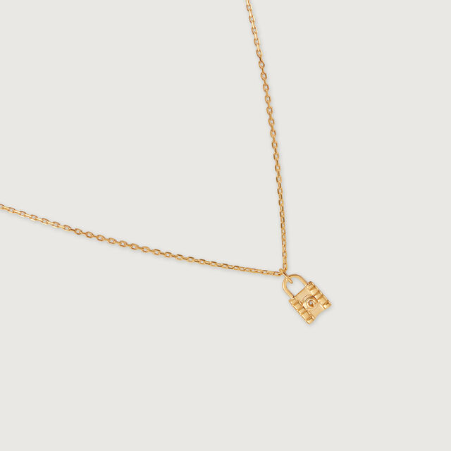 Lock Charm 14 Kt Gold Necklace Set,,hi-res image number null