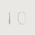 Sleek Luminous Opal Silver Hoop Earrings,,hi-res view 4