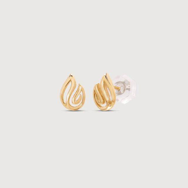Flex Blaze Gold Stud Earrings,,hi-res image number null