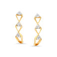 14KT Yellow Gold Endless Horizon Diamond Stud Earrings,,hi-res view 1