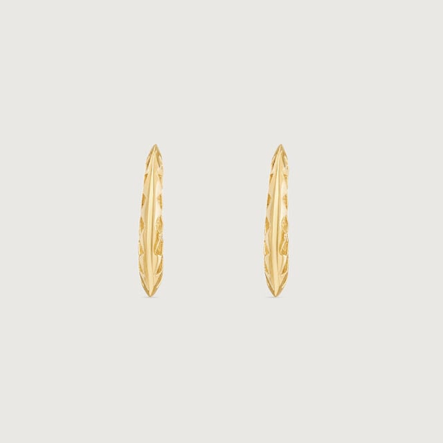 Sculpted Lattice Gold Hoop Earrings,,hi-res image number null