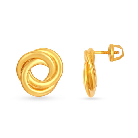 22KT Yellow Gold Circular Stud Earrings